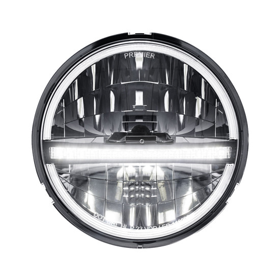 Ultralit 5 3/4 Inch Round Blackout Headlight With White LED Position Light Bar