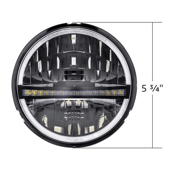 Ultralit 5 3/4 Inch High Powered DRL Motorcycle LED Headlight 20 Diode