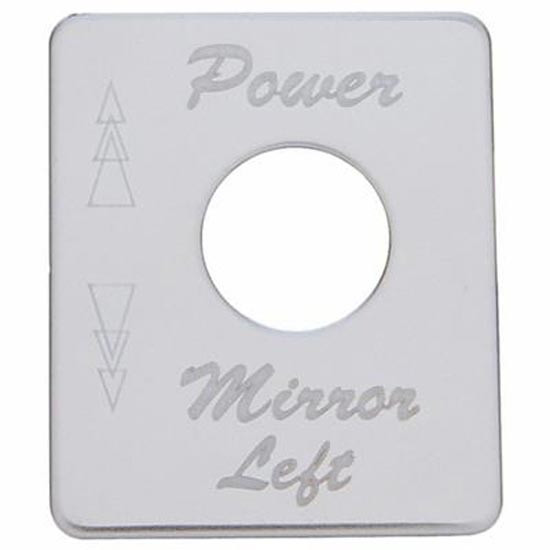 Stainless Steel Switch Plate W/ Power Mirror Left Script For Peterbilt 378, 379