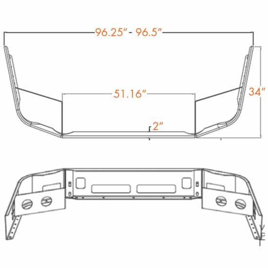 13 Inch Wrap Around Bumper With Vent & Tow Holes 8086795 For Volvo Gen I, II III