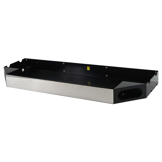 Bawer Black Tool Box Top Tray W/ Stainless Steel Panel Plates & 6 Inch Oval Light Hole- 4 X 18 X 60 Inch