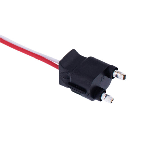 2 Prong Pigtail Straight Plug 12 Inch Leads - 50 Pack