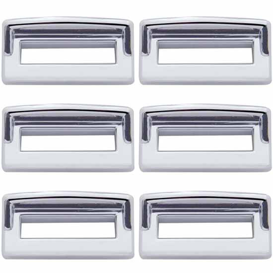 Chrome Toggle Switch Label Trim W/ Visor For Peterbilt (Pack Of 6)