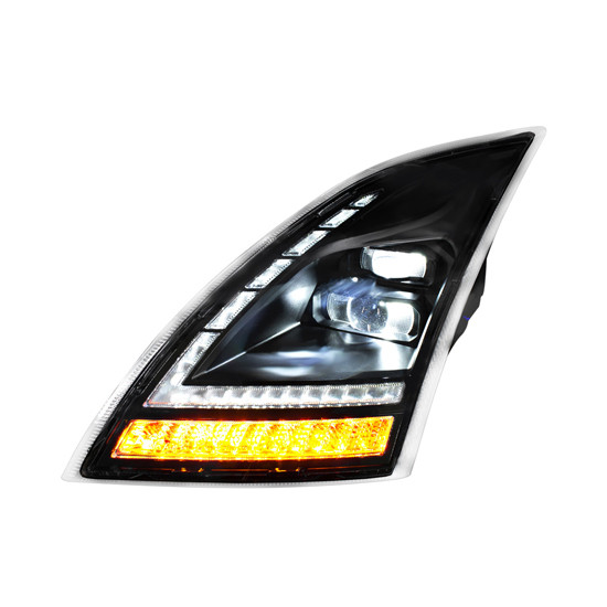 Full LED Blackout Headlight With DRL and Sequential Turn Signal For Volvo VNL Gen III