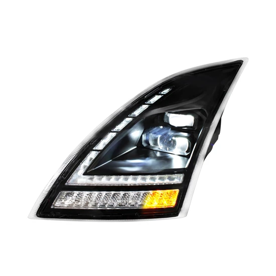 Full LED Blackout Headlights With Sequential Turn Signal For Volvo VNL Gen III