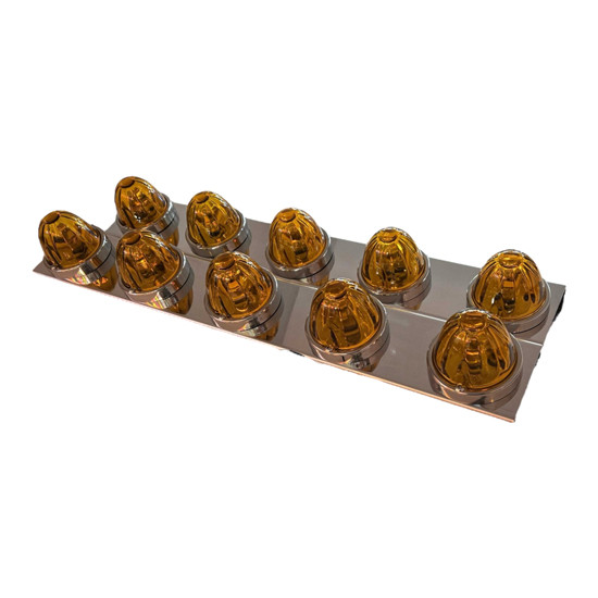 304 SS Rear Air Cleaner Stap Mount Bracket With 5 Watermelon Light Holes For Peterbilt 589