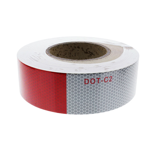 7 Inch White 11 Inch Red DOT-C2 Reflective Tape