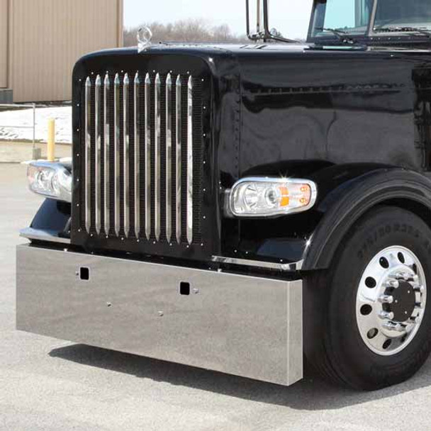 22 Inch Stainless Steel Texas Boxed End Bumper W/ Tow Hole For Peterbilt 357, 378, 379 SFA 22 Inch Stainless Steel Texas Boxed End Bumper W/ Tow Hole For Peterbilt 357, 378, 379 SFA