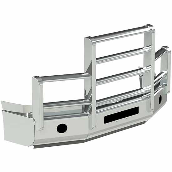 Herd AeroPLUS 4 Post Grille Guard Bumper W/ Slam Latch, Lift Assist For Peterbilt 365, 367 & 567 Sloped Hood 2008-2016
