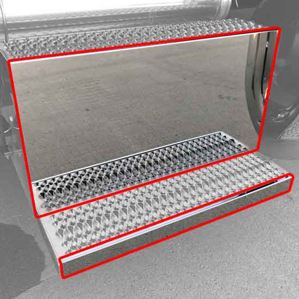 Iowa Customs Stainless Steel Battery Box Combo Step Kit For Peterbilt 379, 389 & 389 Glider