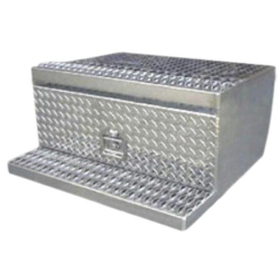 CSM Diamond Plate Aluminum Tool Box W/ Smooth Sides & OE Style Steps- 30 X 30 X 15 Inch For Peterbilt 359, 377, 378, 379, 389 & 389 Glider