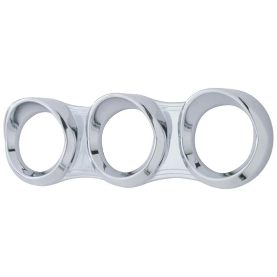Chrome 3 Horizontal Gauge Cluster Bezel W/ Visor For 2006+ Peterbilt