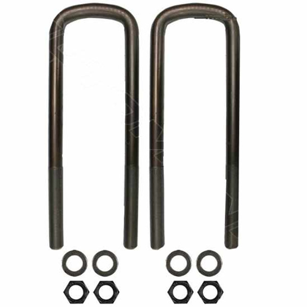 BESTfit Semi Round U-Bolt Kit 1 X 4 X 16 Inch For Peterbilt Air Trac & Air Leaf Suspensions