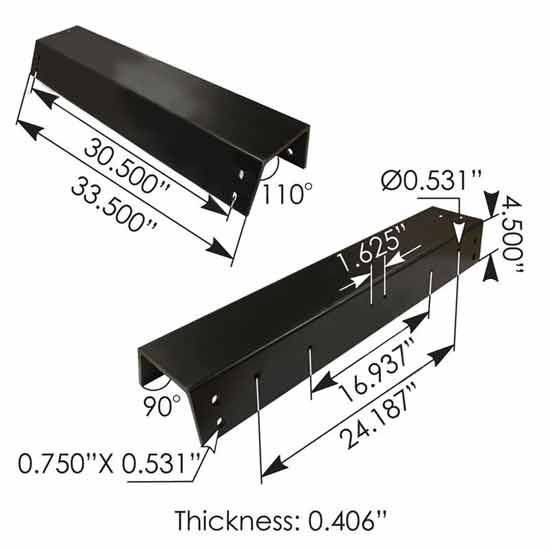 BESTfit Aluminum Rear Crossmember 33.5 Inch For Peterbilt 378, 379