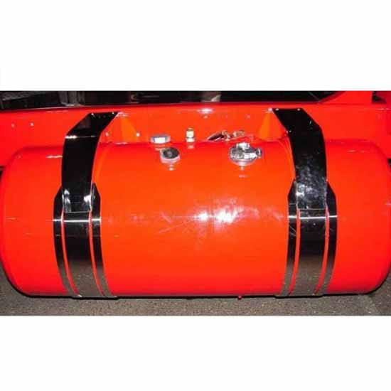 12 Gauge Customs 8 Inch Stainless Steel Slotted Fuel Tank Straps  For Peterbilt W/ 26 Inch Diameter Tanks