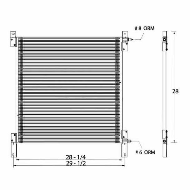 Peterbilt 300 Series A/C Condenser Replaces OE 1803809, 1804015, 1804016, 1804454, 18-04454 Peterbilt 300 Series A/C Condenser Replaces OE 1803809, 1804015, 1804016, 1804454, 18-04454