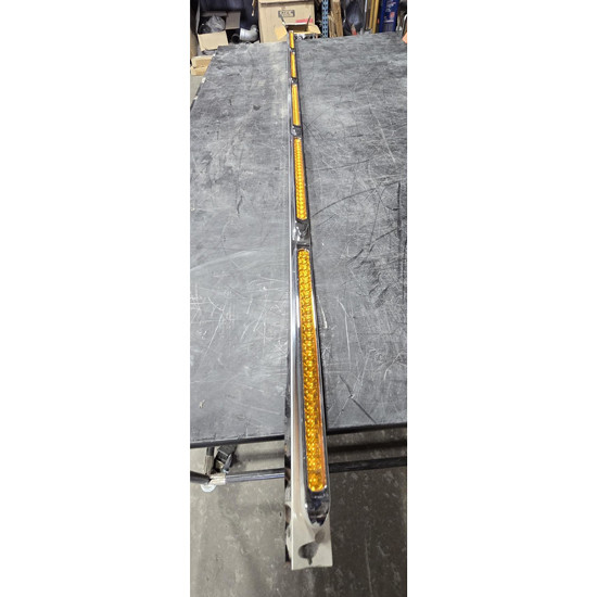 BLEMISHED: 94 Inch Stainless Steel Light Bracket W/ 5 - 17.25 Inch Amber LED Amber Lens Light Bar With Bezel
