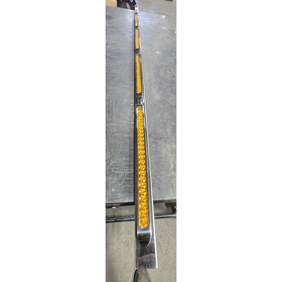 BLEMISHED: 94 Inch Stainless Steel Light Bracket W/ 5 - 17.25 Inch Amber LED Amber Lens Light Bar With Bezel
