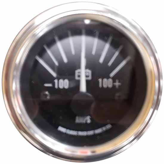 Peterbilt 359, 378, 379 2 1/16 Inch Ammeter Gauge W/ Black Face, Chrome Bezel 100-0-100 Amp By BESTfit