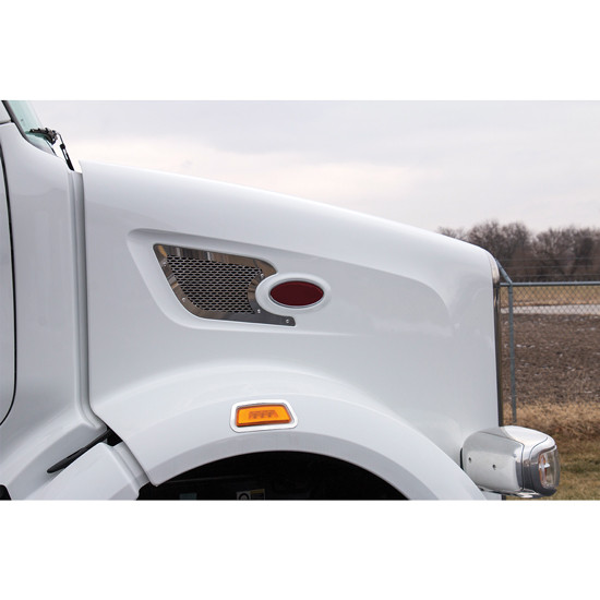 SS Front Fender Light Trim -Pair For Peterbilt 567