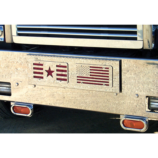 SS 2 Plate Tow Pin Cover For Freightliner Classic XL / 120 1990 - 2010