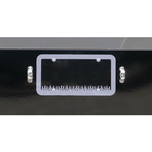 Stainless Steel Flame License Plate Frame With Rounded edges