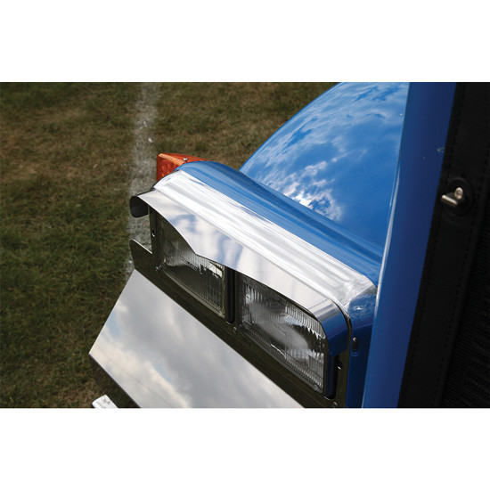 Stainless Steel Dual Rectangular Widows Peak Headlight Visors