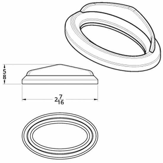 Chrome Glove Box Emblem Bezel W/ Visor For Peterbilt