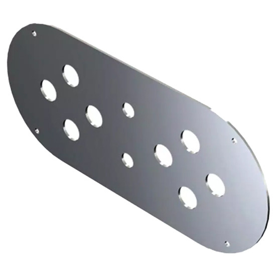 SS Above Door Dome Light Plate With 8 Mini Watermelon Light Holes & 2 Switch Holes For Kenworth, Peterbilt