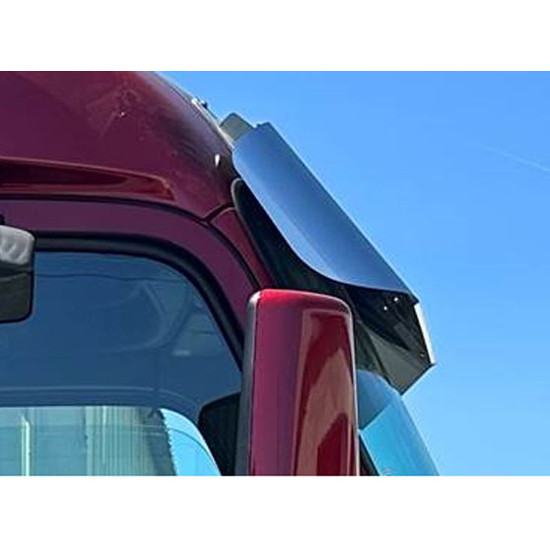 18 Inch Stainless Steel 2 Piece Drop Visor W/ 10-3/4 Inch Light Holes For Peterbilt 579 Ultraloft