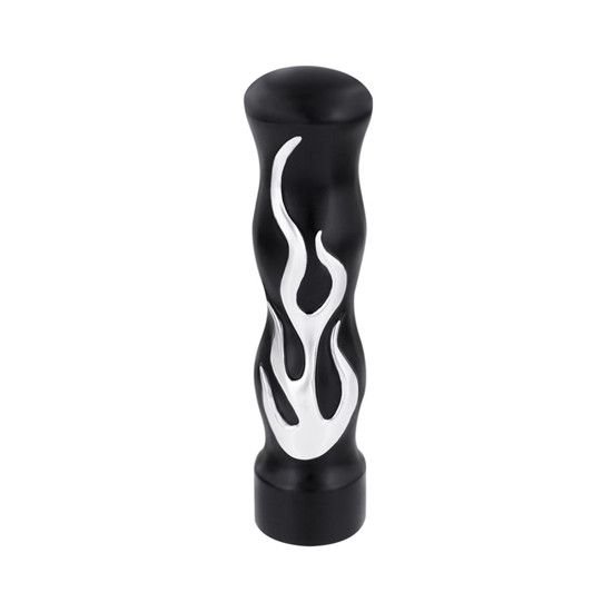 1/2 Inch-13 Thread On Chrome / Black Flame Gearshift Knob