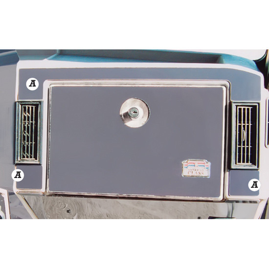 Turnpike Truck Trim Stainless Steel 3 Piece Glove Box Surround For Peterbilt