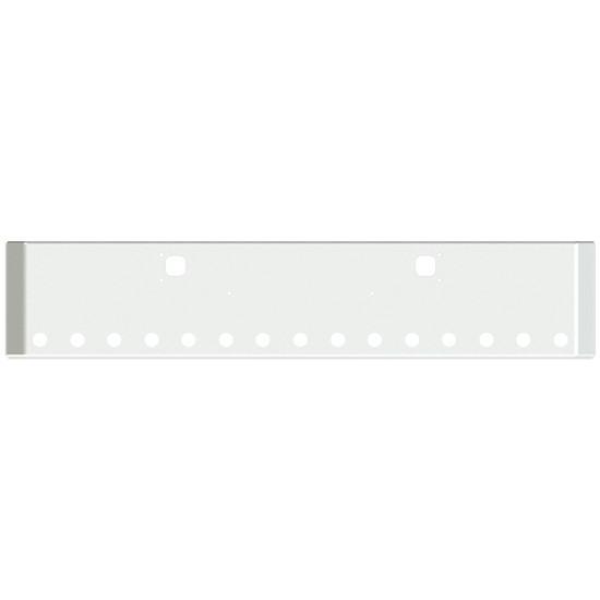 18 Inch Chrome American Road Runner Mitered Corner Bumper With Tow & 15 Rnd 2 Inch Light Holes For Kenworth W900B,  W900L