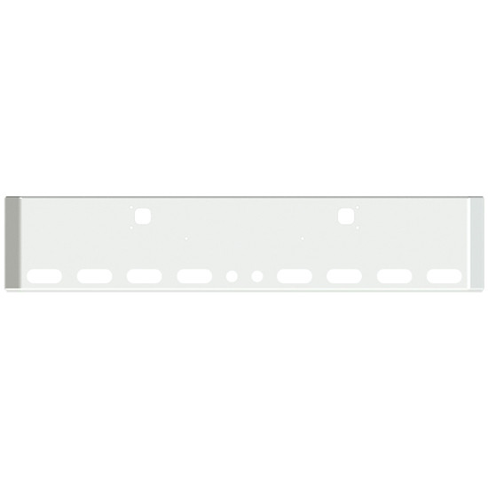 20 Inch Chrome American Road Runner Mitered Corner Bumper With Tow, 8 Oval & 2 Rnd 2 Inch Light Holes For Kenworth W900B,  W900L