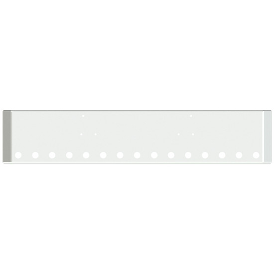 20 Inch Chrome American Road Runner Mitered Corner Bumper With 15 Rnd 2 Inch Light Holes For Peterbilt 357, 378, 379