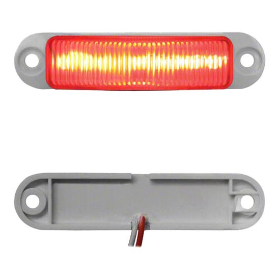 1 X 2 Inch Mini Marker Light, Surface Mount - Red LED / Red Lens
