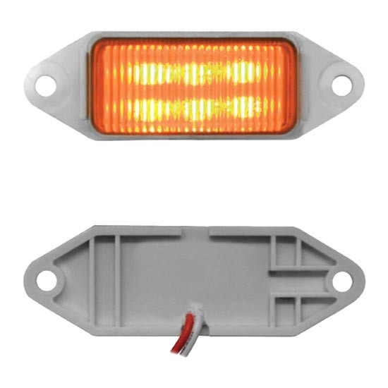 1 X 3.5 Inch 6 Diode Mini Marker Light, Surface Mount - Amber LED / Amber Lens