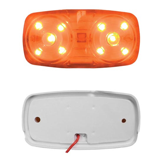 2 X 4 Inch 10 Diode Rectangular Marker Light, Surface Mount - Amber LED / Amber Lens