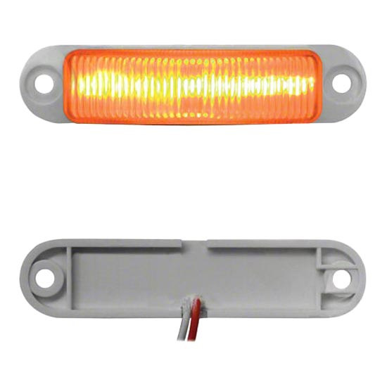 3/4 X 3.5 Inch 8 Diode Mini Marker Light, Surface Mount - Amber LED / Amber Lens