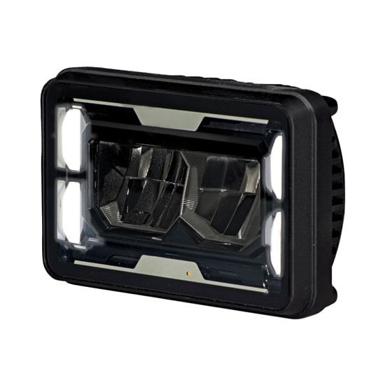 4 X 6 Inch Rectangular LED Headlight With Heated Lens & Auxiliary Bars, Low Beam 465 Lumens
