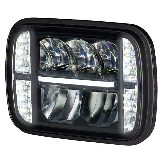 5 X 7 Inch Rectangular LED Headlight With Heated Lens & Auxiliary Bars