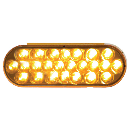6 Inch Oval Strobe Warning Light With Reflector - Amber LED