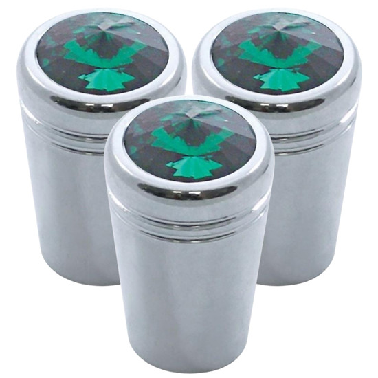 Chrome Mini Toggle Extension With Green Jewel For Kenworth