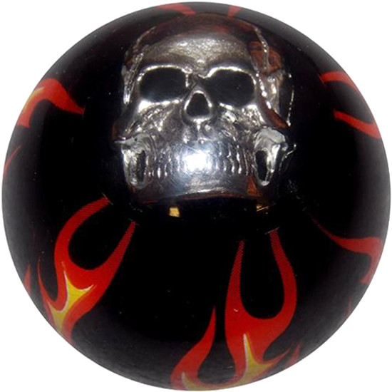 2.125 Inch Black Flamed Skull Brake Knob