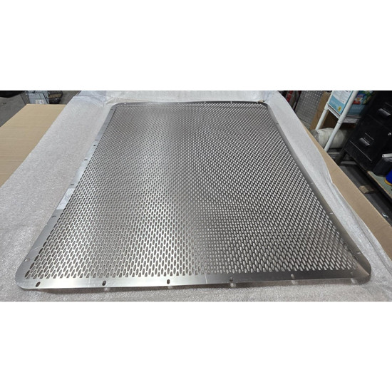 BLEMISHED: Stainless Steel Punched Grille W/ Oval Holes For Peterbilt 389