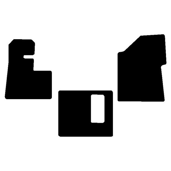 Black Front & Middle Floor Mats For Peterbilt 379, 386, 388 & 389 With Thermos Holder