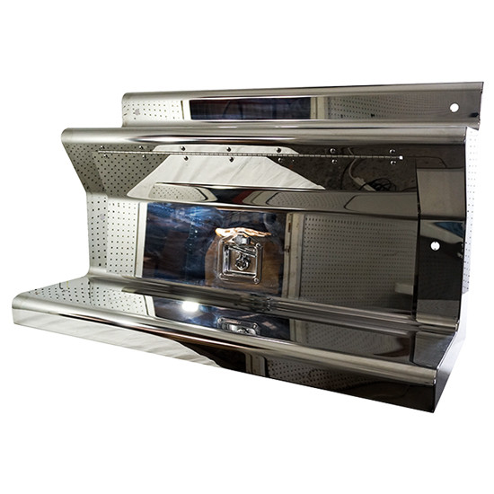 Twelve Ga. Stainless Steel Tool Box Cover- 40 Inch For Kenworth W900B/ W900L Pre-DPF