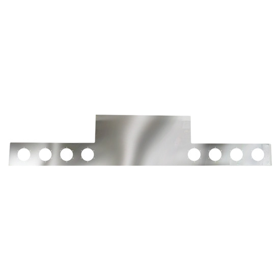 Turnpike Truck Trim 94 Inch SS Reverse T-Bar With 8 Rnd 4 Inch Light Holes W/ Bracket