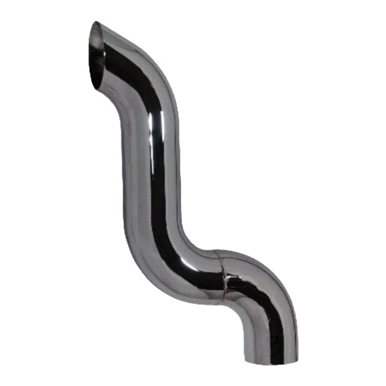 BESTfit 5 OD X 28 Inch Chrome 3 Bend Miter Top Exhaust Stack For Dump Truck