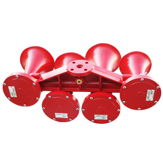 4 Trumpet Stacked Train Horn - Red